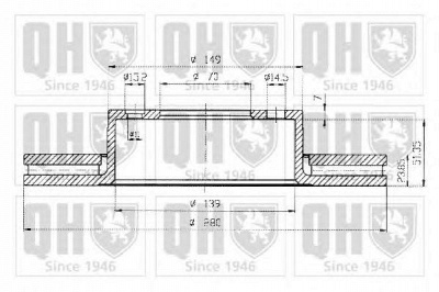 QUINTON HAZELL bdc3682 -  Тормозной диск